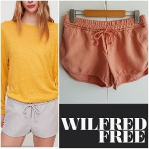 WILFRED FREE S Habitus Short Linen Salmon Pink Aritzia Size Small